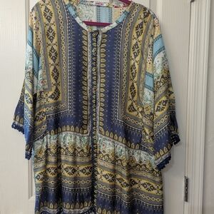 Johnny Was Multicolor Patterned Top